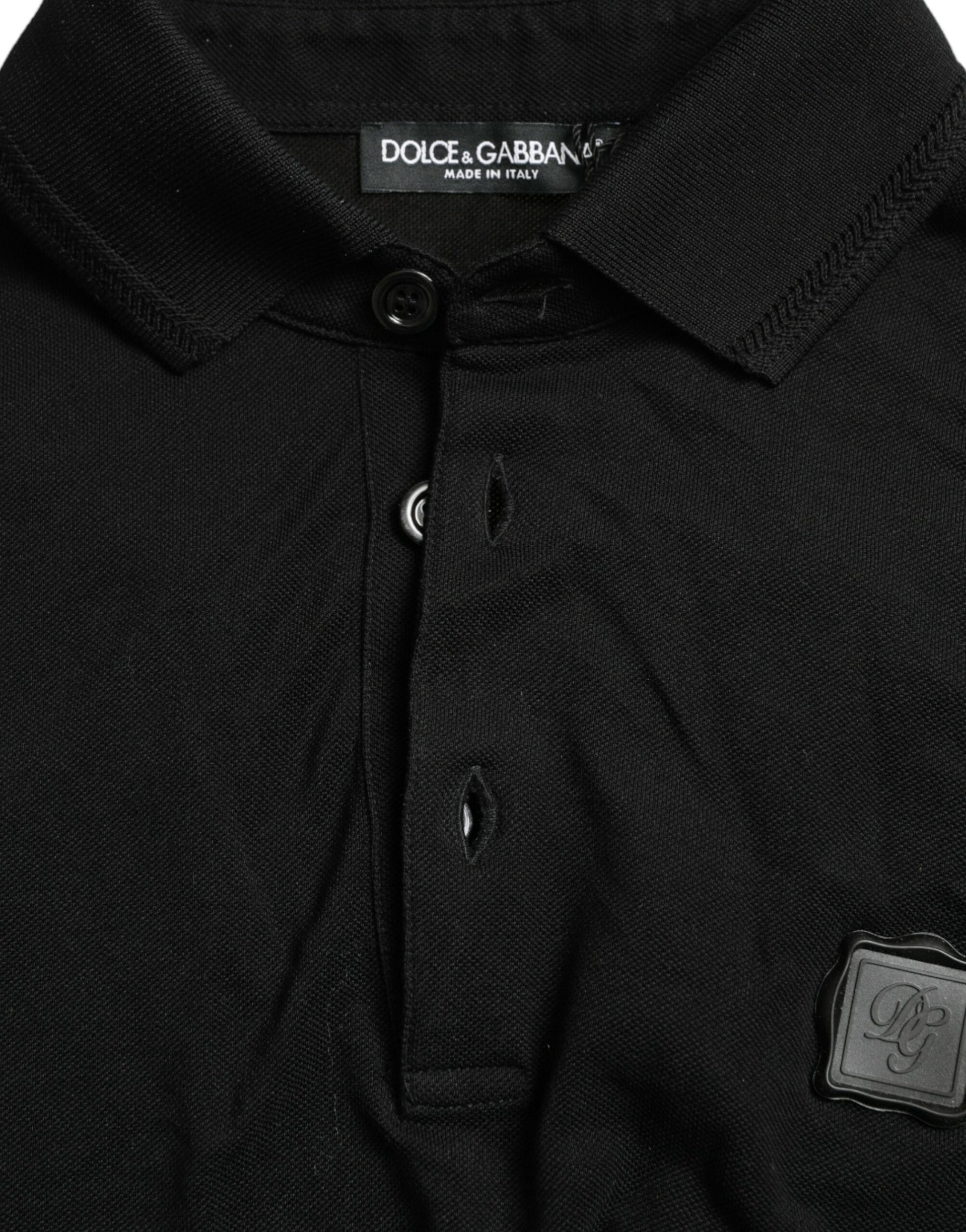 Elegantes schwarzes Poloshirt aus Baumwolle