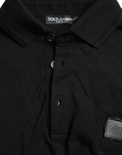 Elegantes schwarzes Poloshirt aus Baumwolle