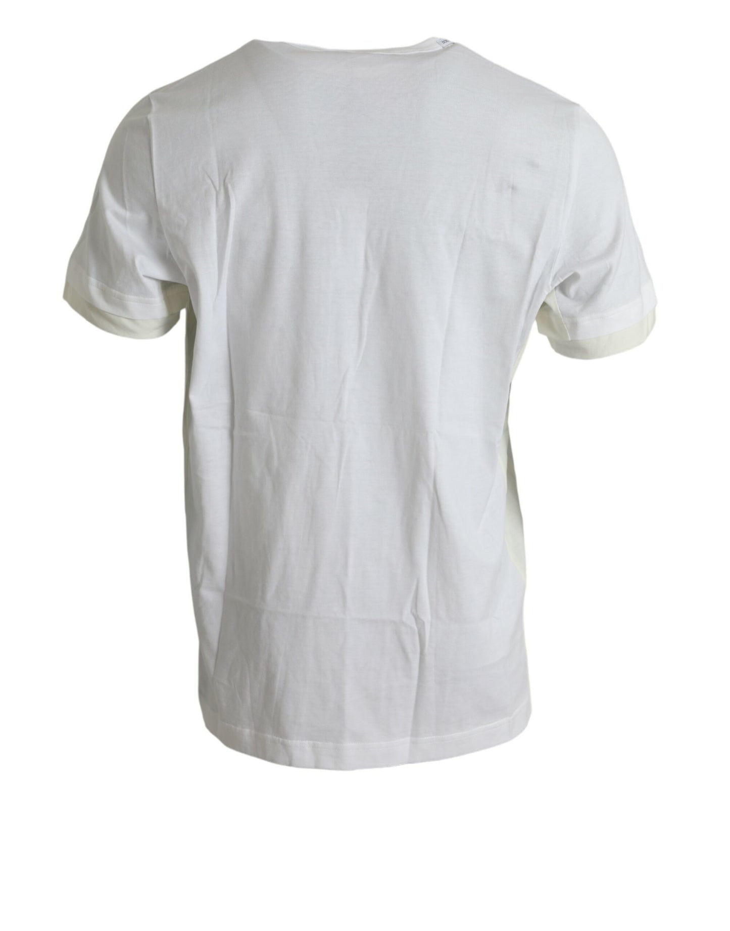 Elegantes weißes Baumwoll-T-Shirt mit Rundhalsausschnitt