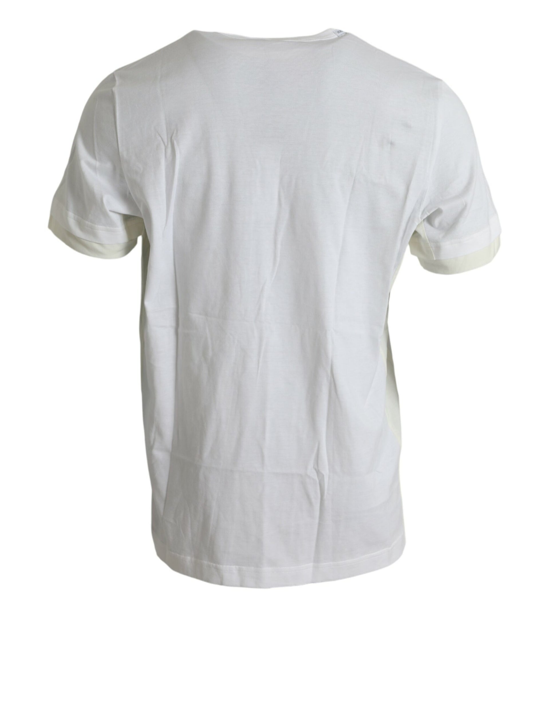 Elegantes weißes Baumwoll-T-Shirt mit Rundhalsausschnitt