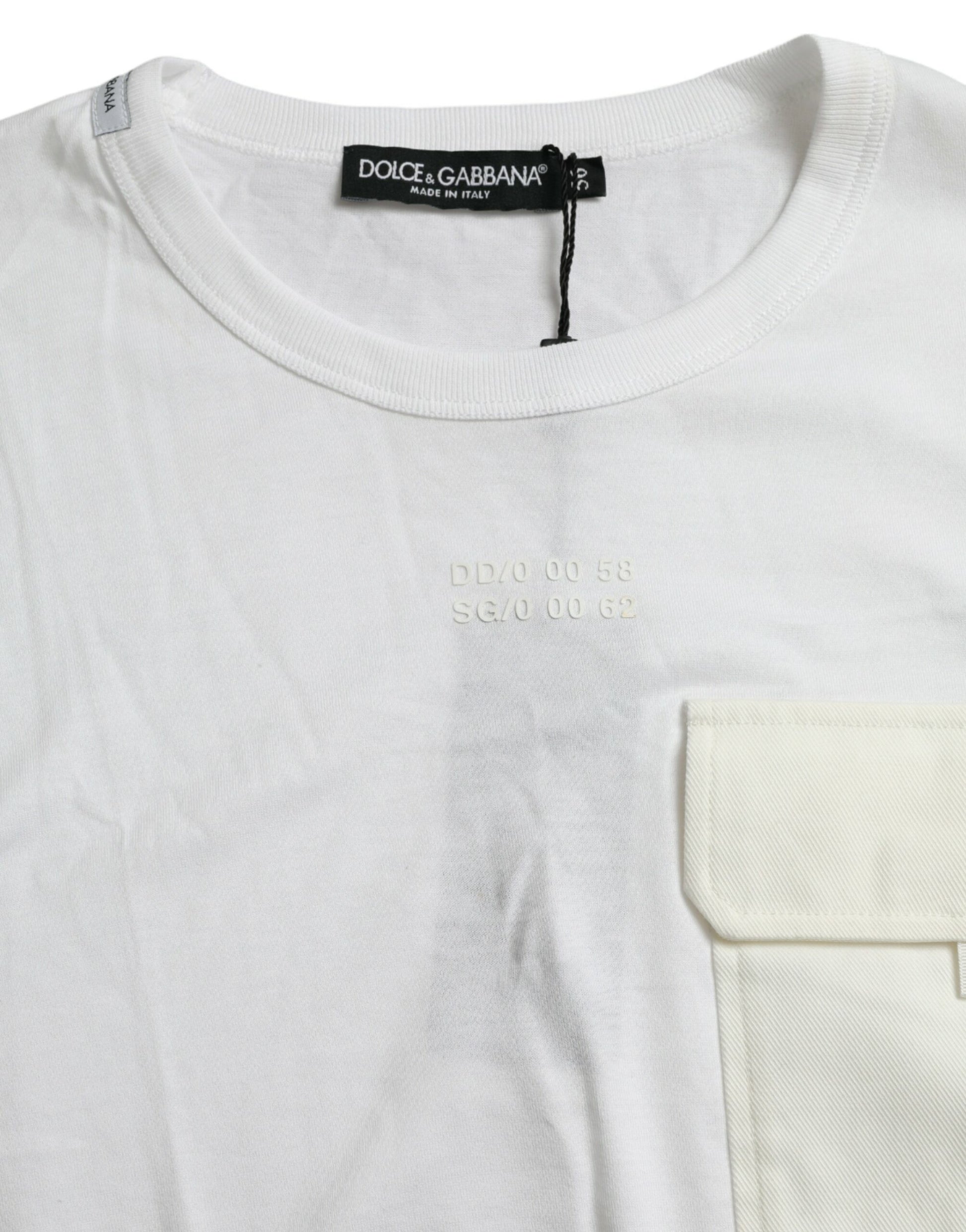 Elegantes weißes Baumwoll-T-Shirt mit Rundhalsausschnitt