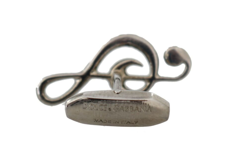 Elegante silberne Manschettenknöpfe mit Notenschlüssel
