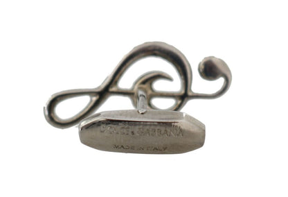 Elegante silberne Manschettenknöpfe mit Notenschlüssel