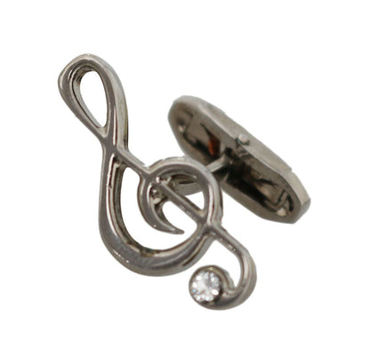 Elegante silberne Manschettenknöpfe mit Notenschlüssel