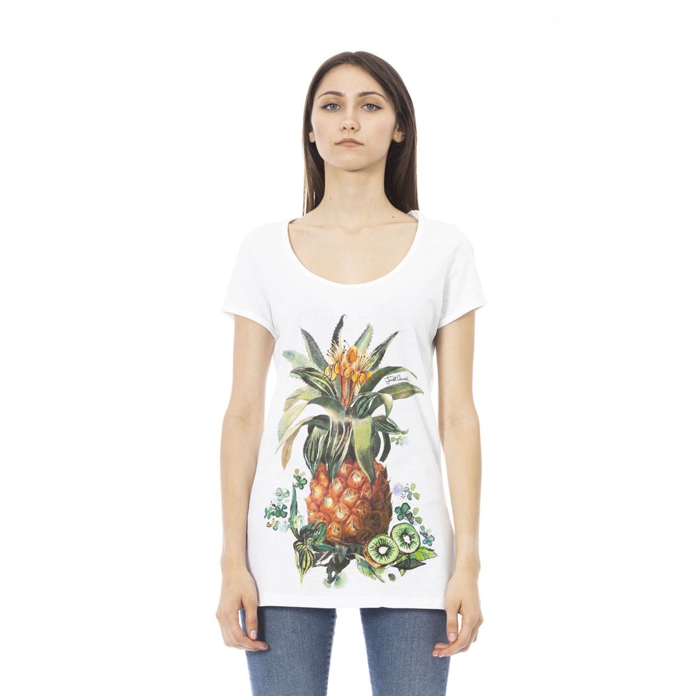 Weißes Baumwoll-T-Shirt für Damen