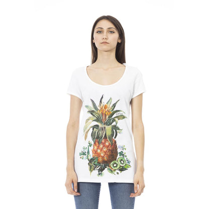 Weißes Baumwoll-T-Shirt für Damen