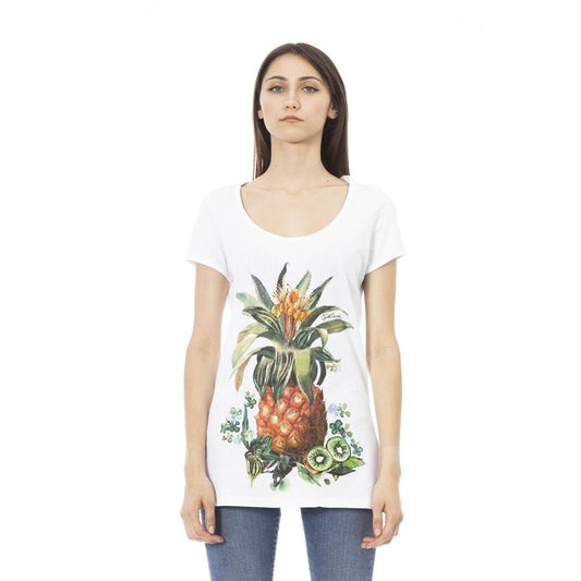 Weißes Baumwoll-T-Shirt für Damen
