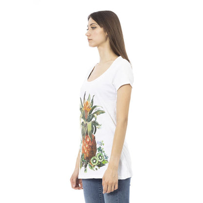 Weißes Baumwoll-T-Shirt für Damen