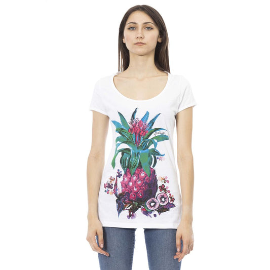 Weißes Baumwoll-T-Shirt für Damen