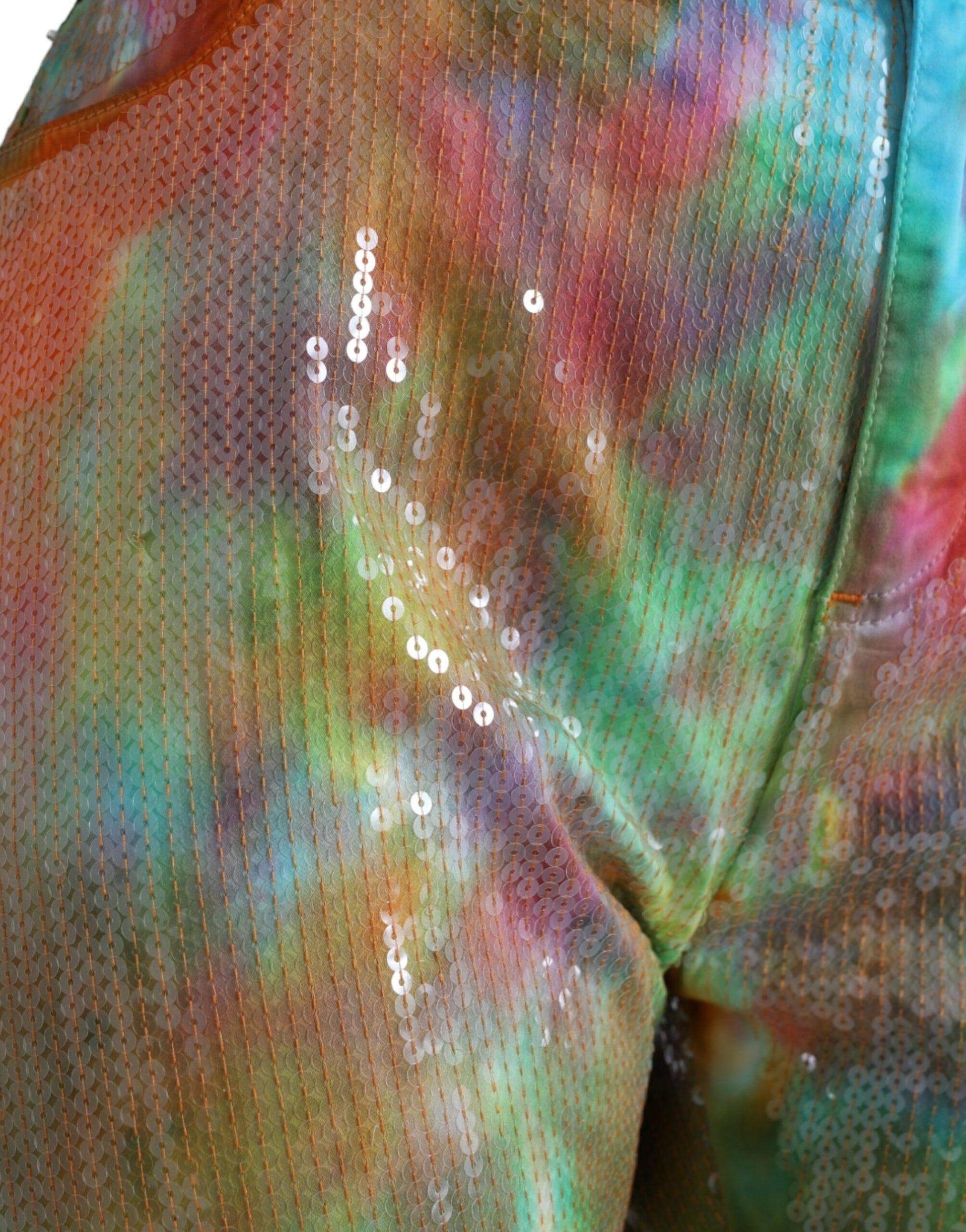 Mehrfarbige, verkürzte Hose mit hoher Taille
