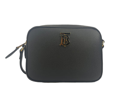 Kleine Kamera-Crossbody-Tasche aus Leder mit TB-Logo