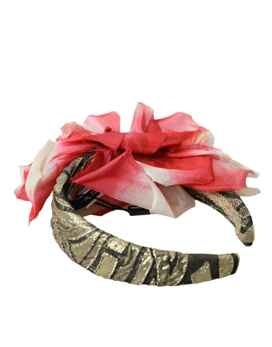 Mehrfarbiges Seidenstirnband mit Blumenapplikationen für Damen, Diadem
