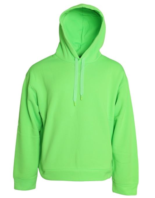 Neongrüner Pullover mit Kapuze