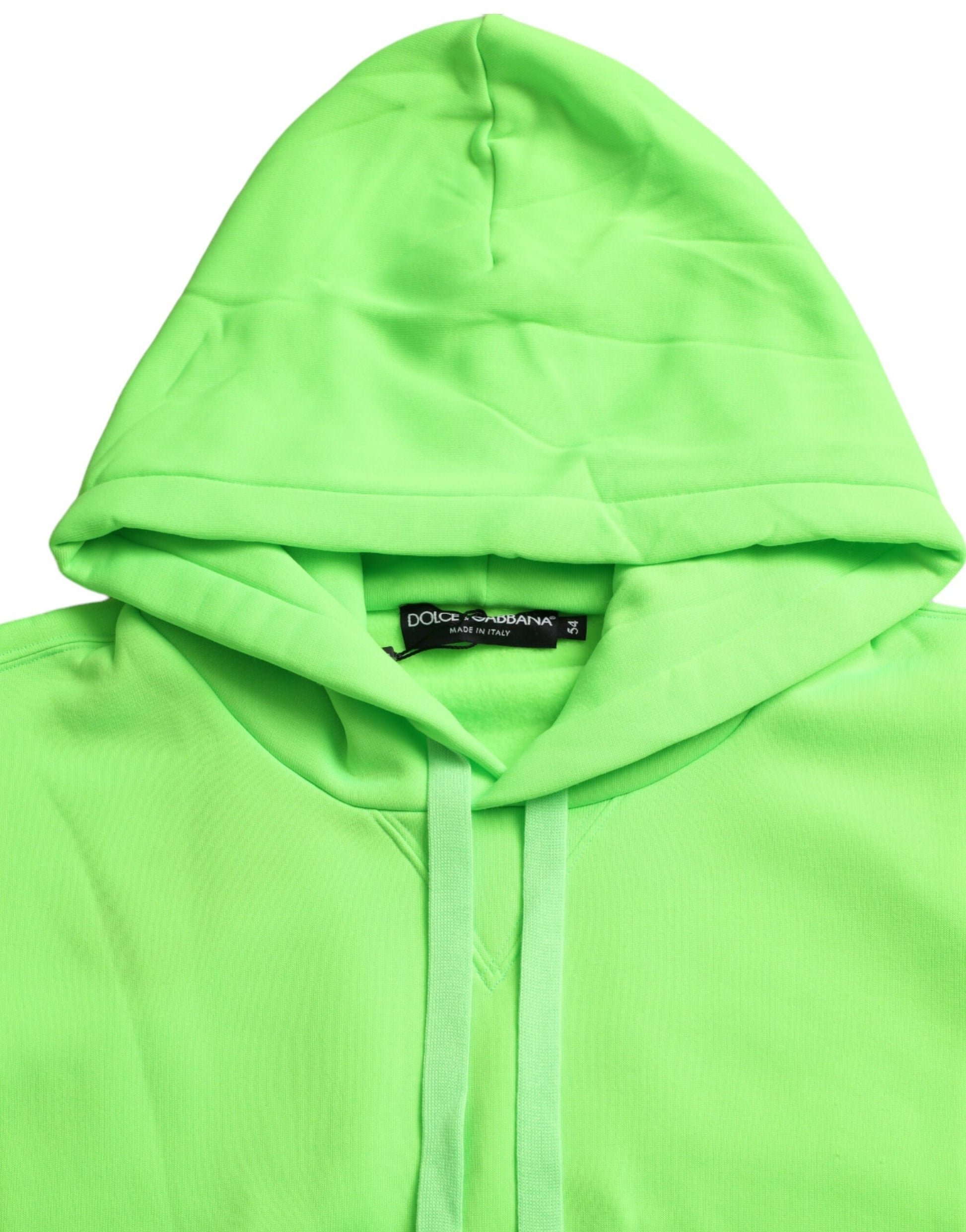 Neongrüner Pullover mit Kapuze