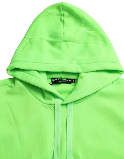 Neongrüner Pullover mit Kapuze