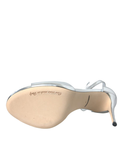 Silber KEIRA Leder Heels Sandalen Schuhe