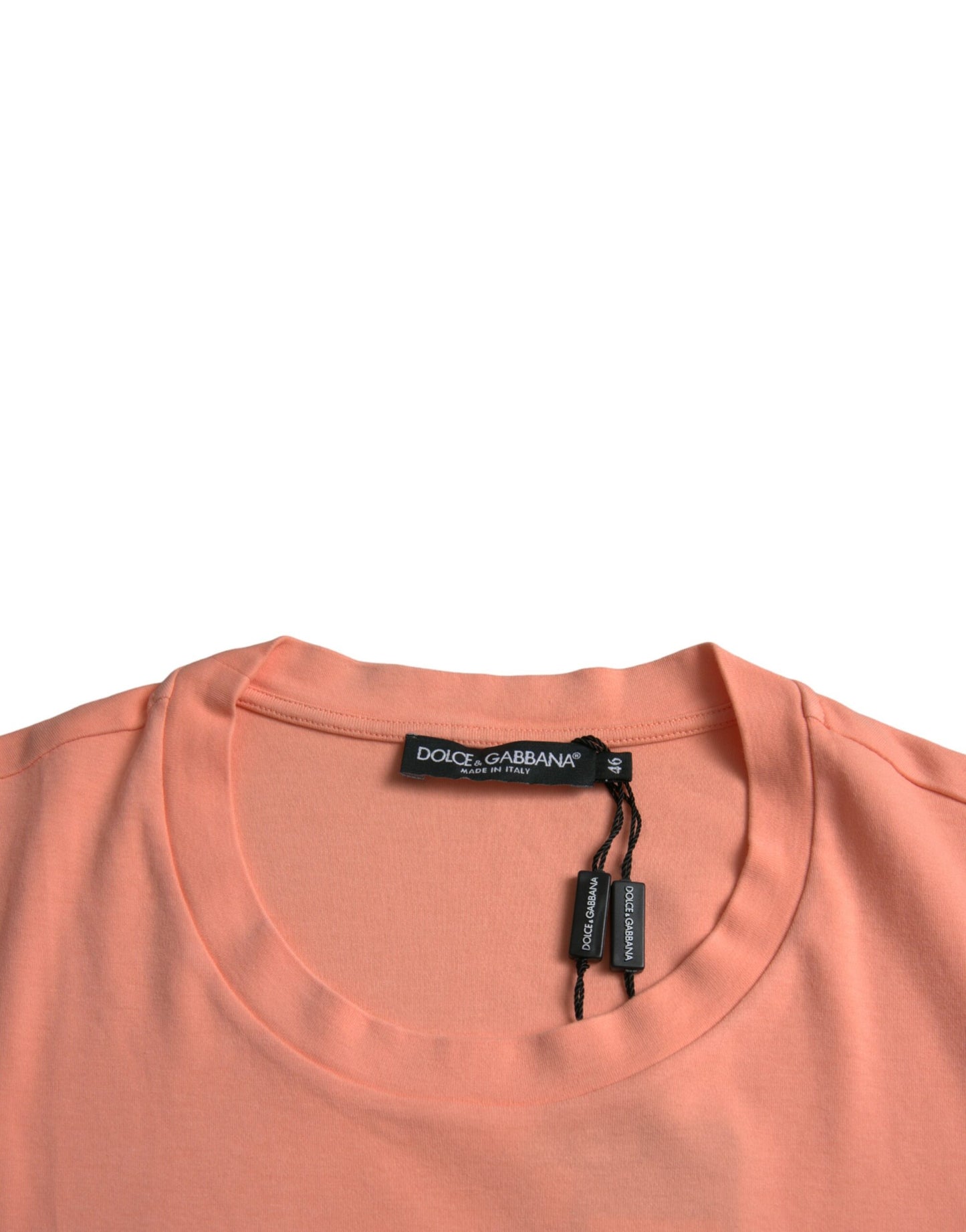 Korallenrotes, kurzärmliges T-Shirt aus Baumwolle mit Logo-Print