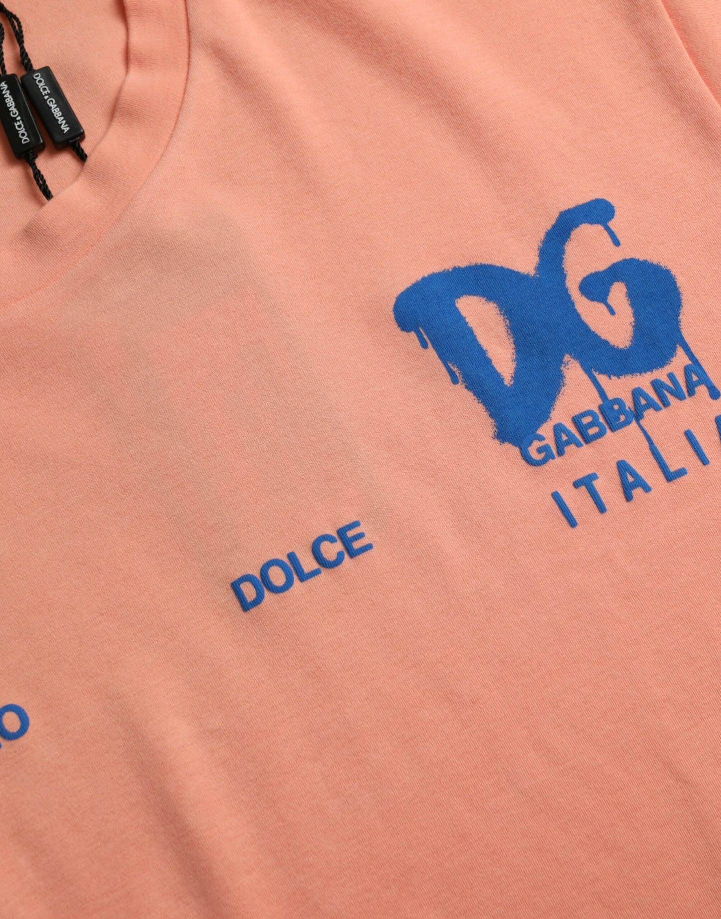 Korallenrotes, kurzärmliges T-Shirt aus Baumwolle mit Logo-Print