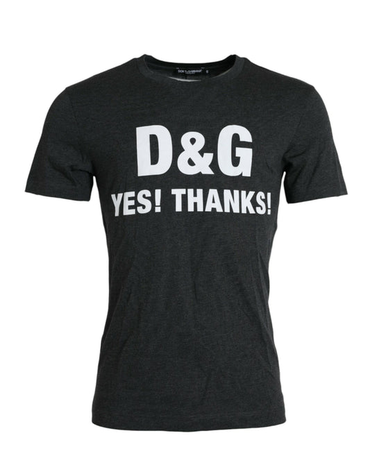 Graues T-Shirt mit Rundhalsausschnitt und kurzen Ärmeln und Logo-Print
