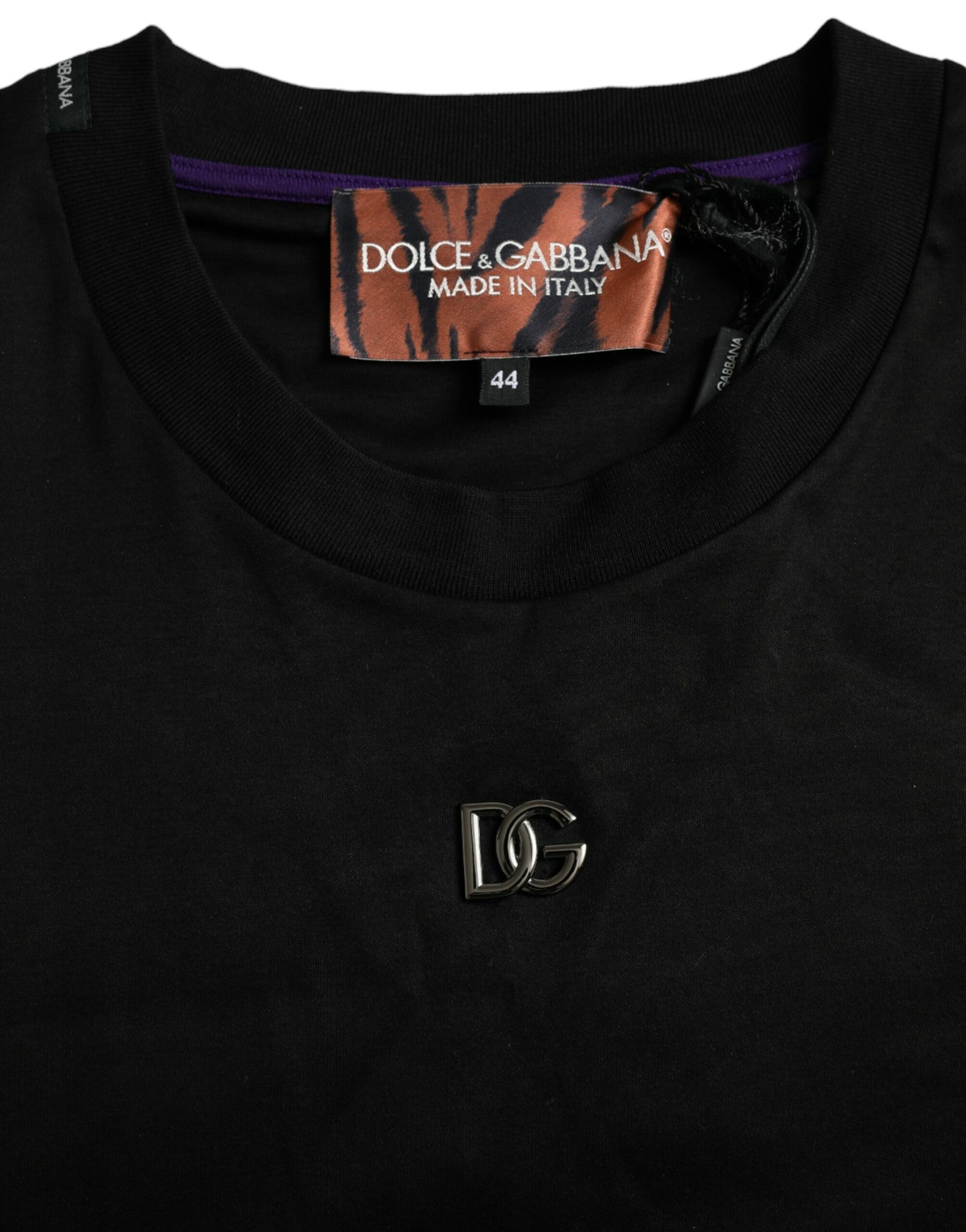 Mehrfarbiges Kurzarm-T-Shirt aus Baumwolle mit Tiger-Print