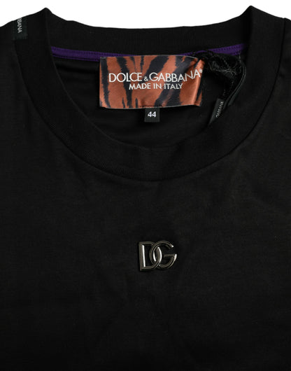 Mehrfarbiges Kurzarm-T-Shirt aus Baumwolle mit Tiger-Print