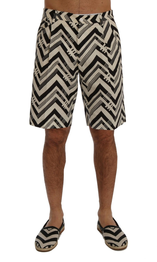 Gestreifte, lässige, kniehohe Shorts