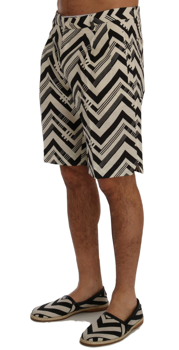 Gestreifte, lässige, kniehohe Shorts