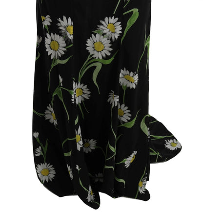 Langes Etuikleid mit Sonnenblumen-Print