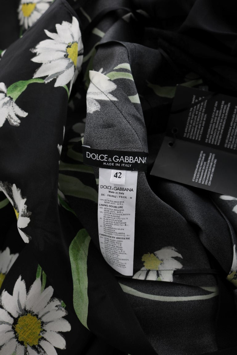 Elegantes Sonnenblumen-Maxikleid mit Kristallen