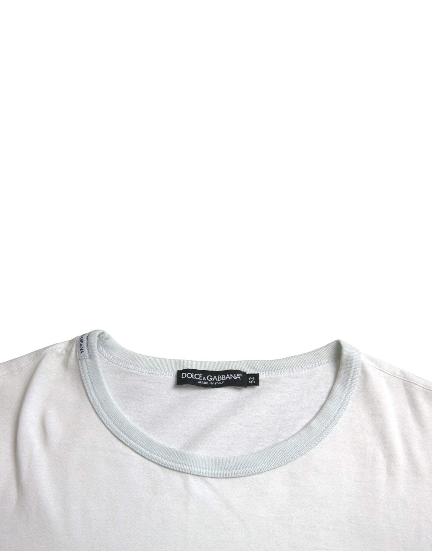 Weißes Kurzarm-T-Shirt aus Baumwolle mit Rundhalsausschnitt