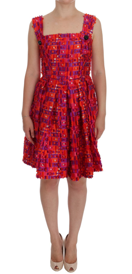 Elegantes rosa ärmelloses A-Linien-Kleid
