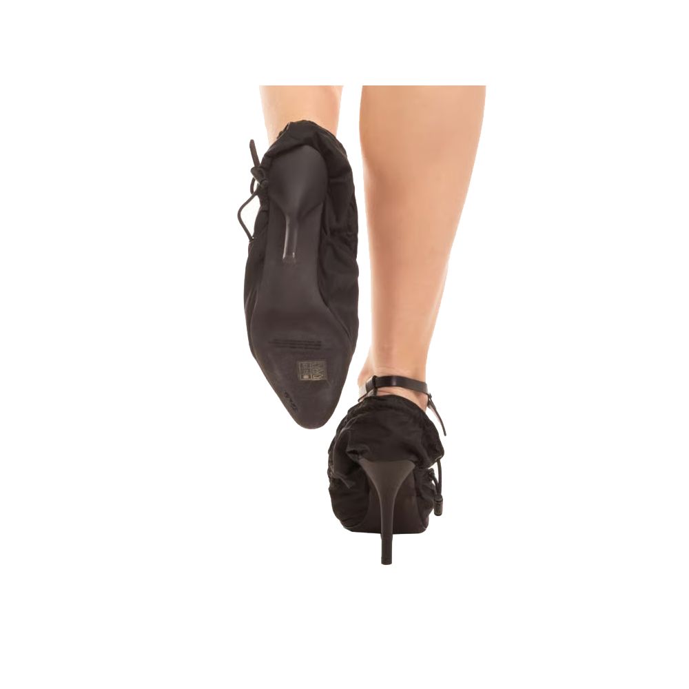 Schicke schwarze Pumps aus Kalbsleder mit blickdichtem Absatz