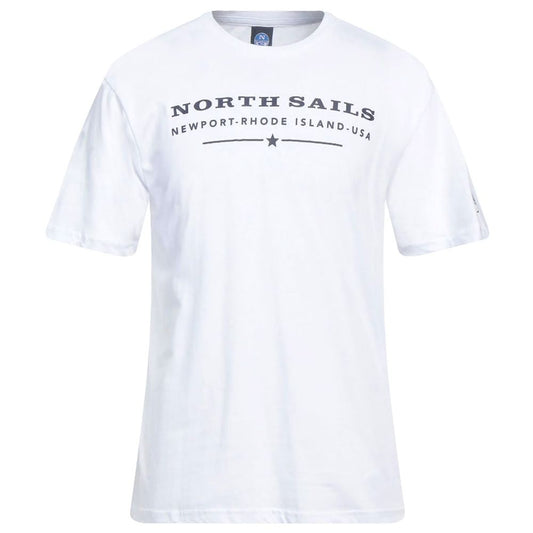 Elegantes weißes Baumwoll-T-Shirt mit Brustaufdruck