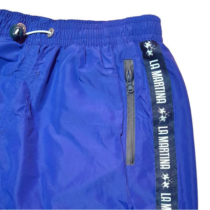 Blue Polyester Men's Swim Trunk