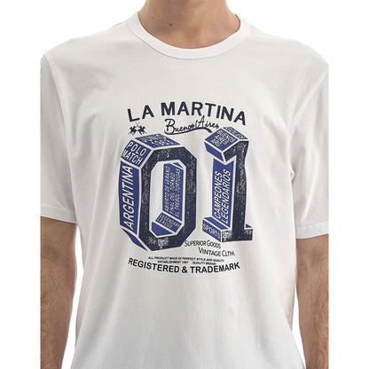 Weißes Baumwoll-T-Shirt „Equestrian Chic“