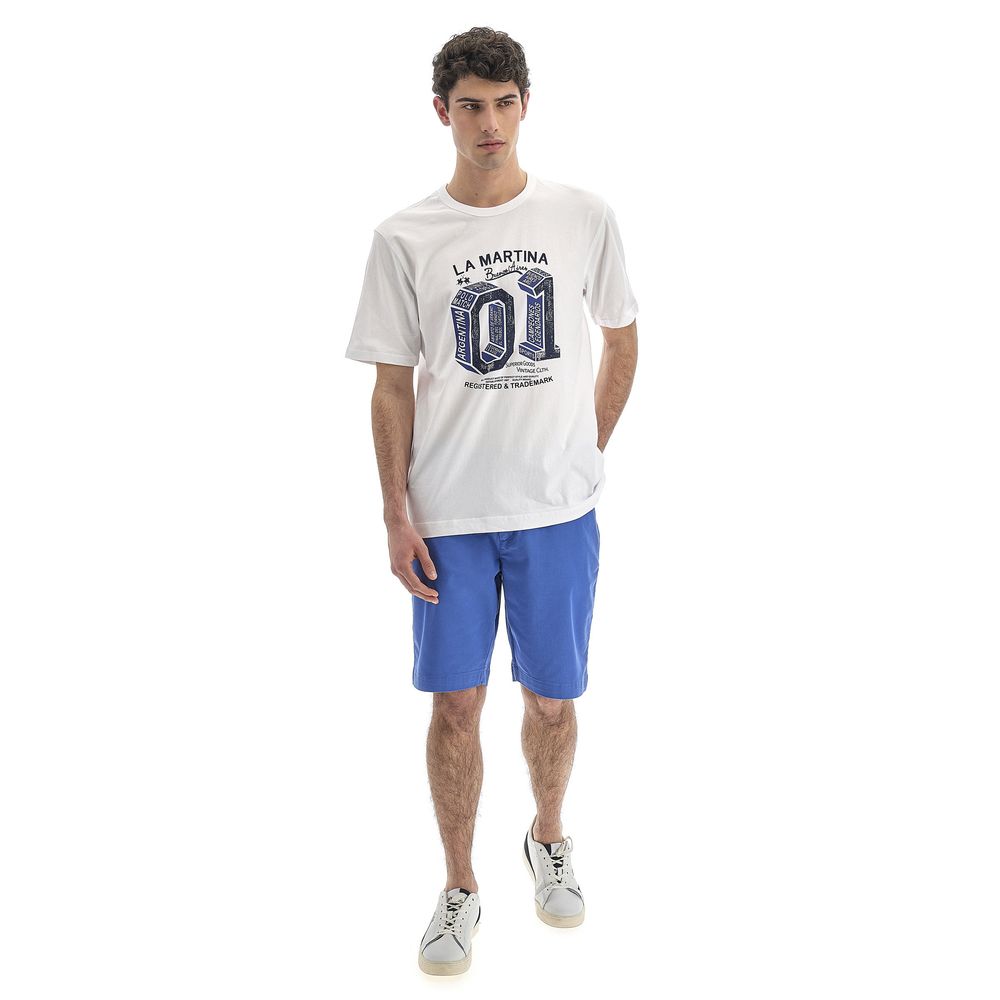 Weißes Baumwoll-T-Shirt „Equestrian Chic“