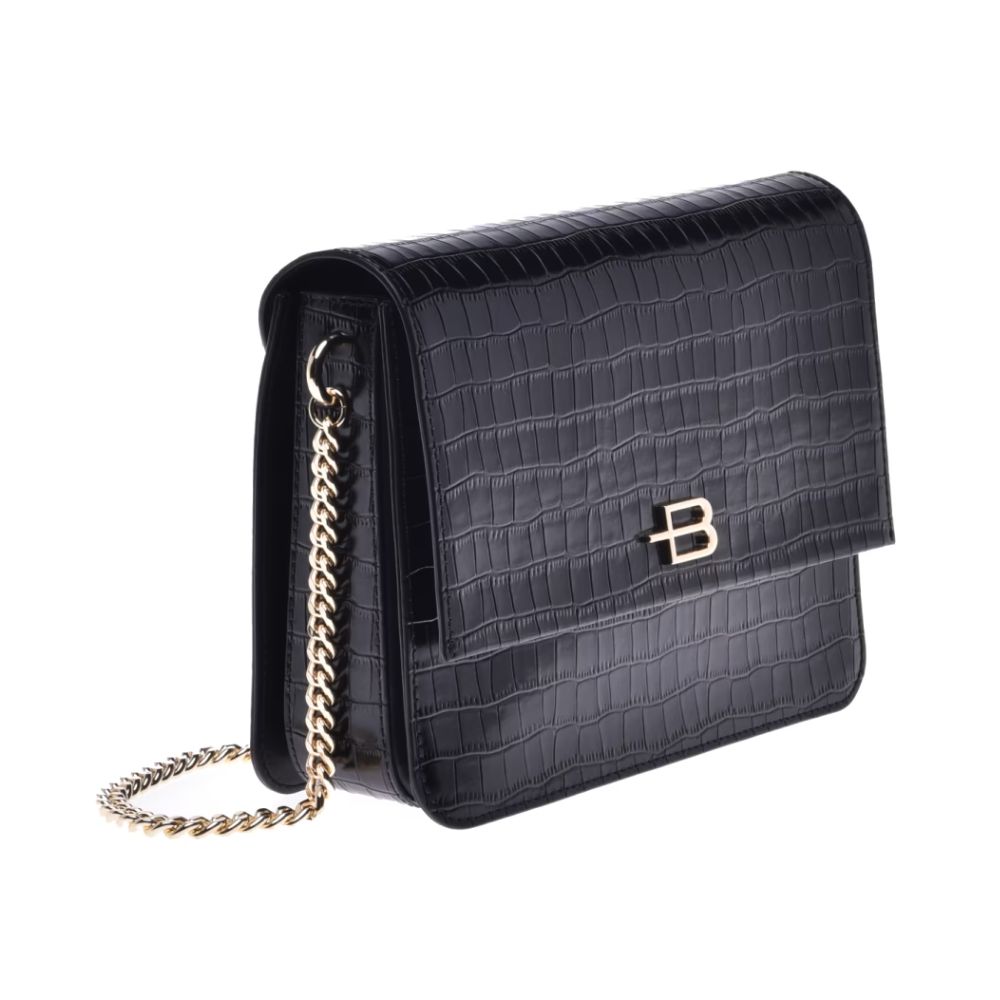 Black Calfskin Women Crossbody Bag
