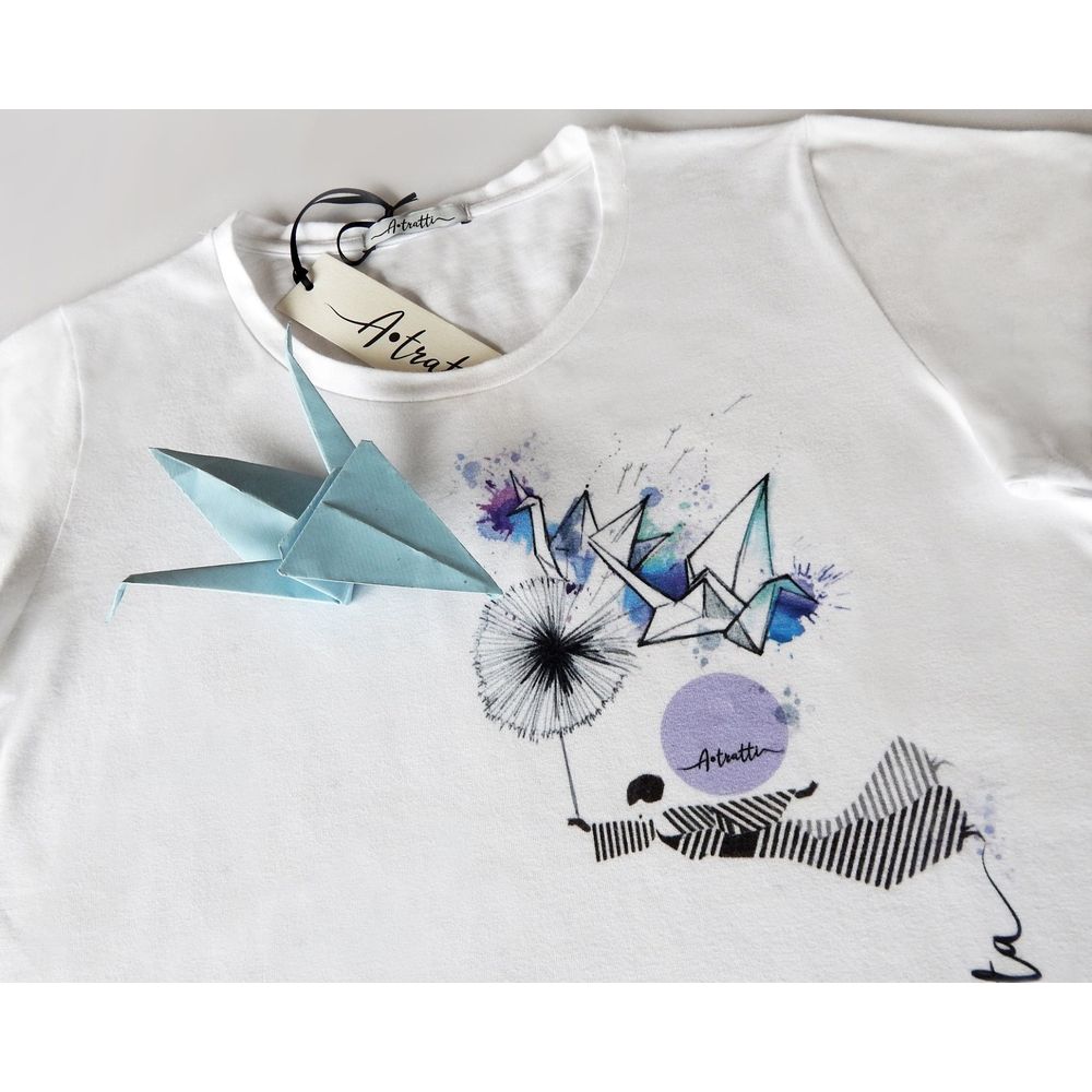 Elegantes weißes Stretch-Viskose-T-Shirt