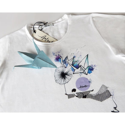 Elegantes weißes Stretch-Viskose-T-Shirt