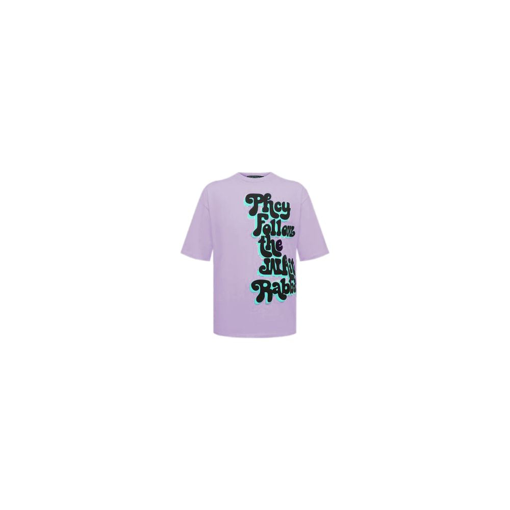 Lila T-Shirt mit Rundhalsausschnitt und Grafik für Männer