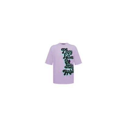 Lila T-Shirt mit Rundhalsausschnitt und Grafik für Männer