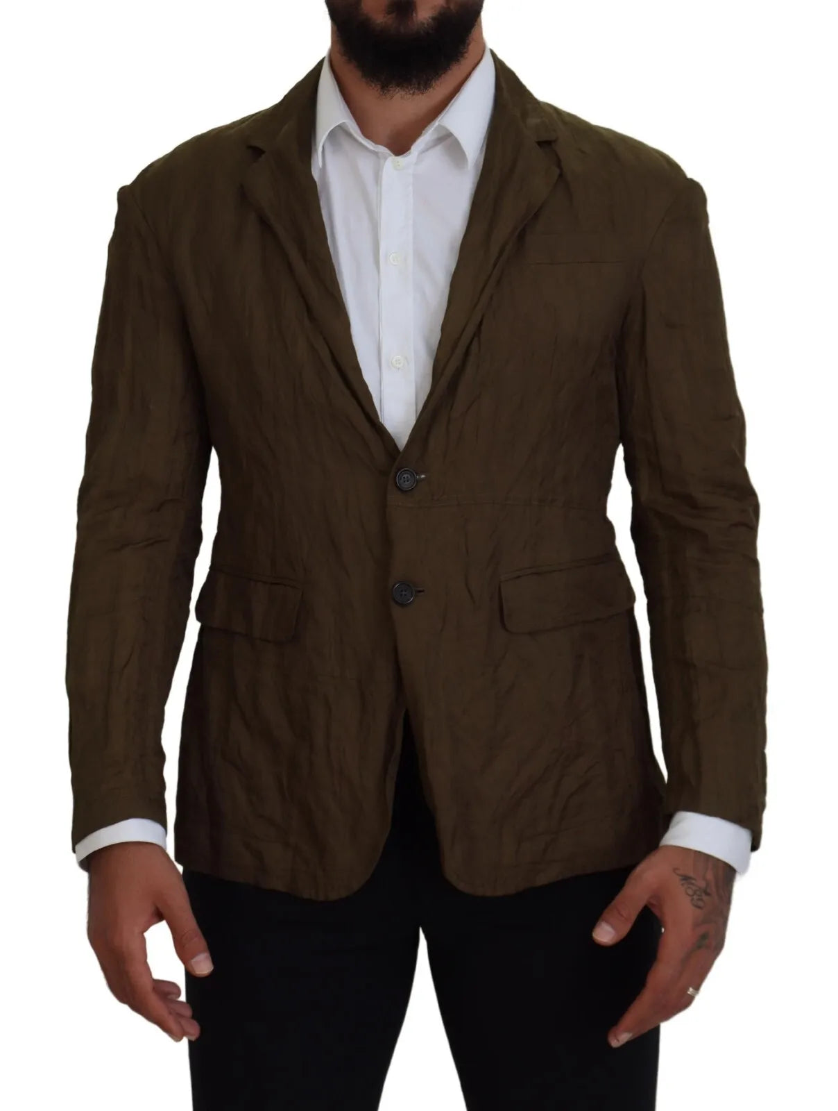 Grüner einreihiger Herrenmantel Blazer Jacke