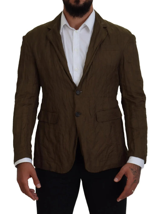 Grüner einreihiger Herrenmantel Blazer Jacke
