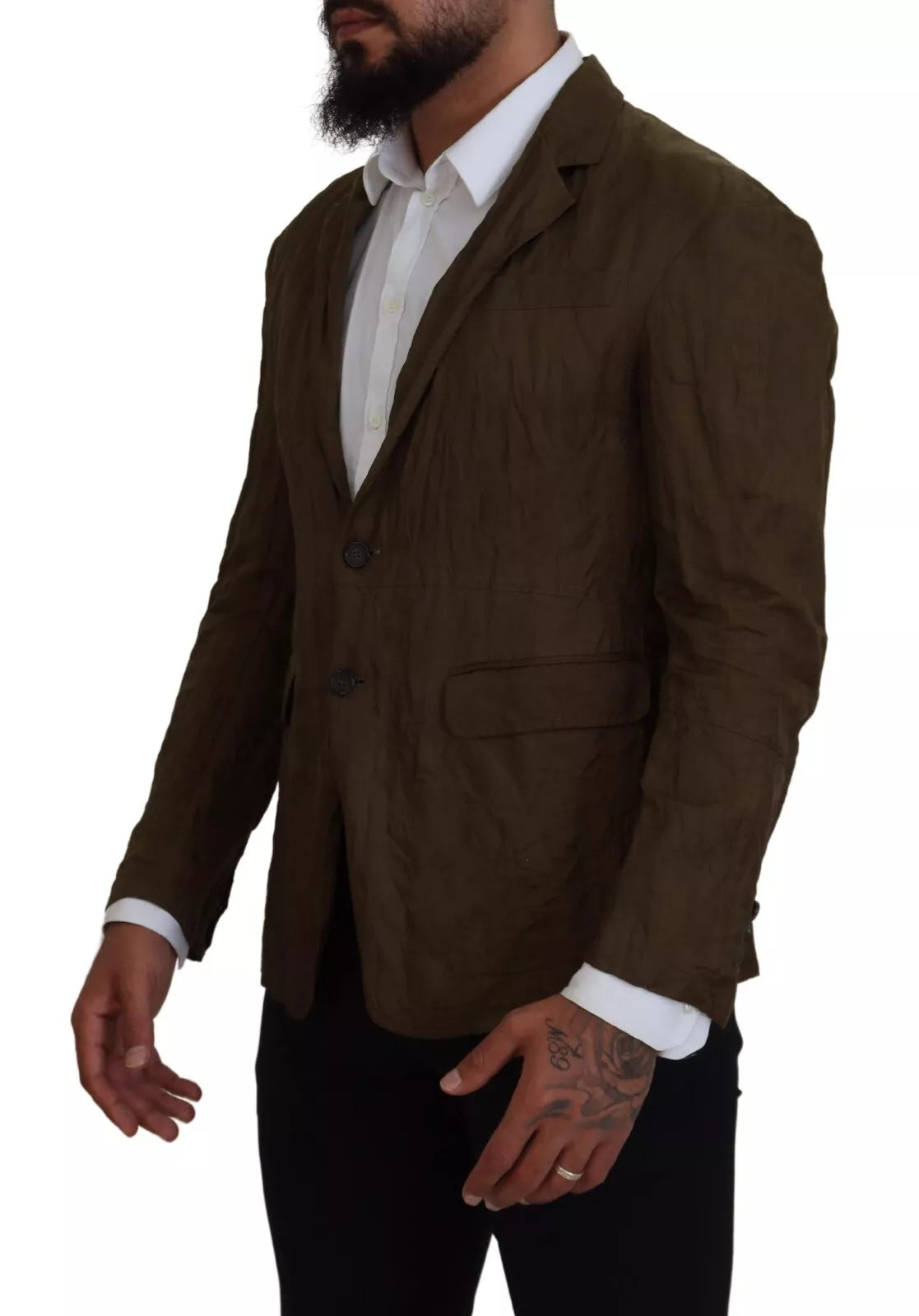 Grüner einreihiger Herrenmantel Blazer Jacke