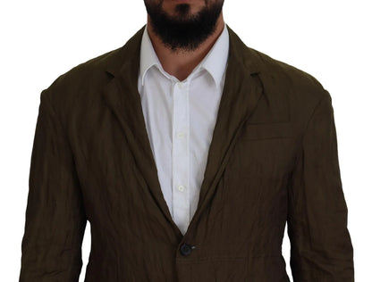 Grüner einreihiger Herrenmantel Blazer Jacke