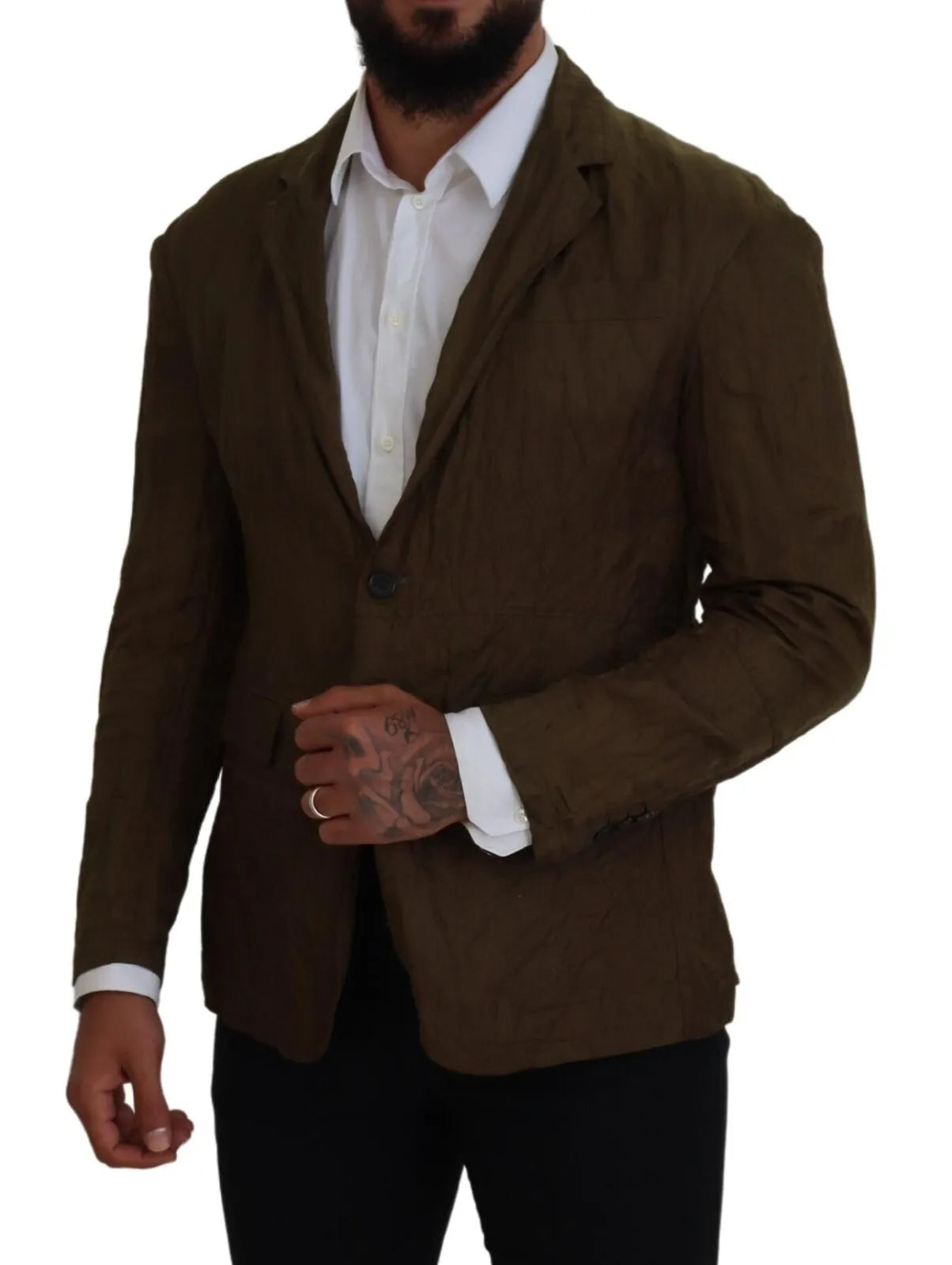 Grüner einreihiger Herrenmantel Blazer Jacke