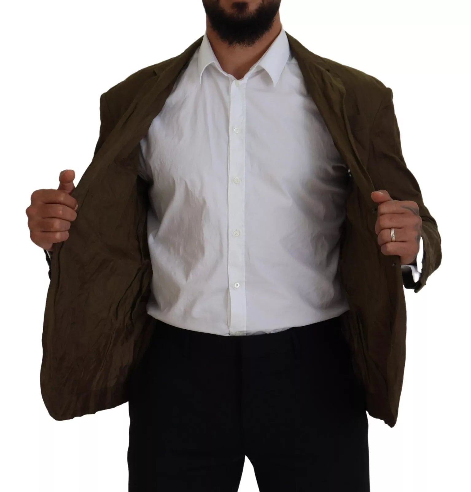 Grüner einreihiger Herrenmantel Blazer Jacke