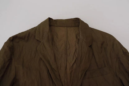 Grüner einreihiger Herrenmantel Blazer Jacke