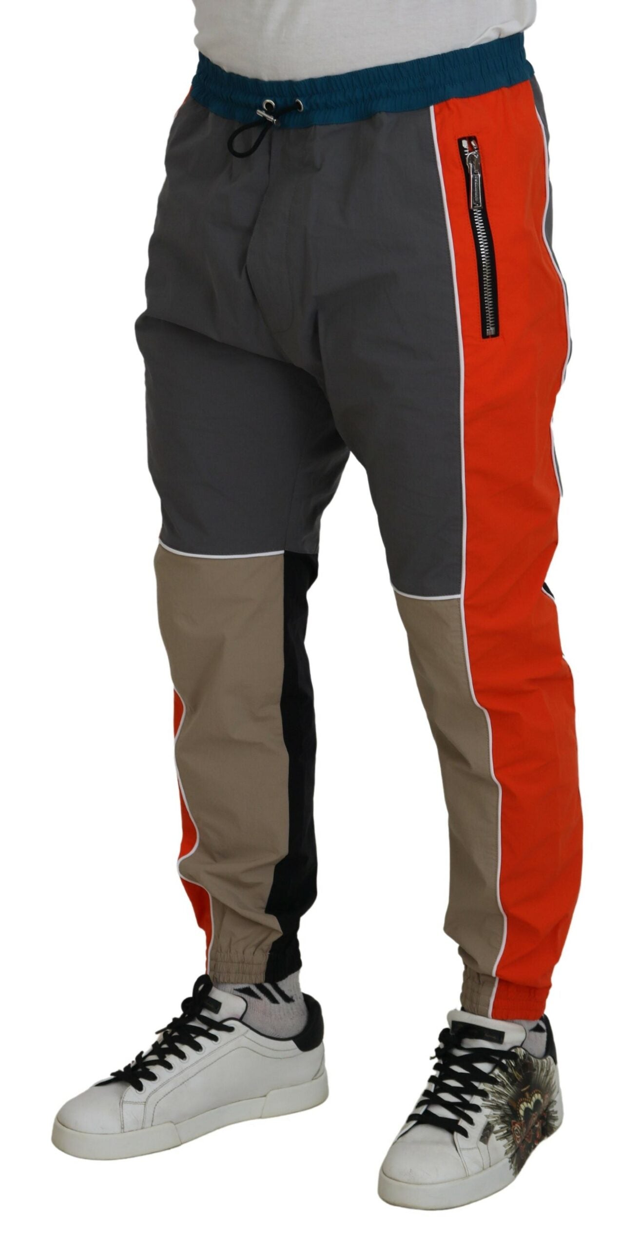 Mehrfarbige Jogginghose aus Baumwolle mit Patchwork