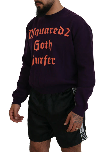 Lila Pullover aus bedruckter Baumwolle für Herren